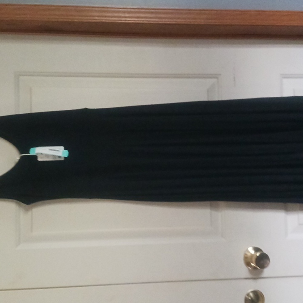 Marine ribbed midi dress. Black xs
